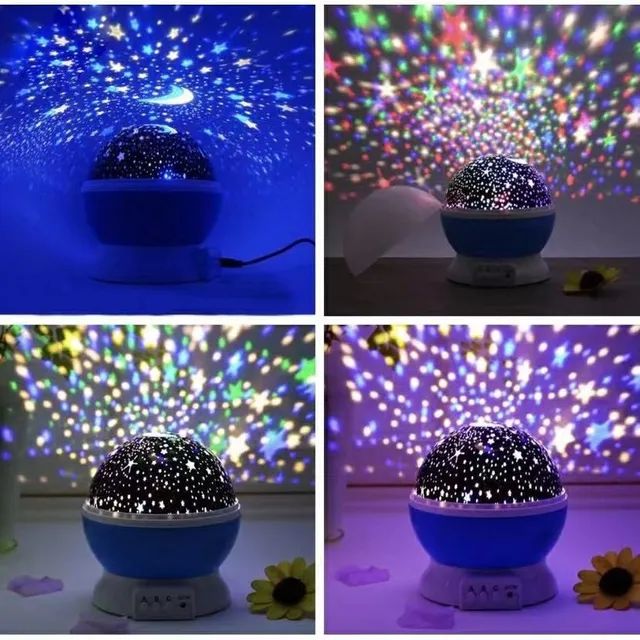Luminária Abajur Projetor de Estrelas Lua lançamento - Foto 4