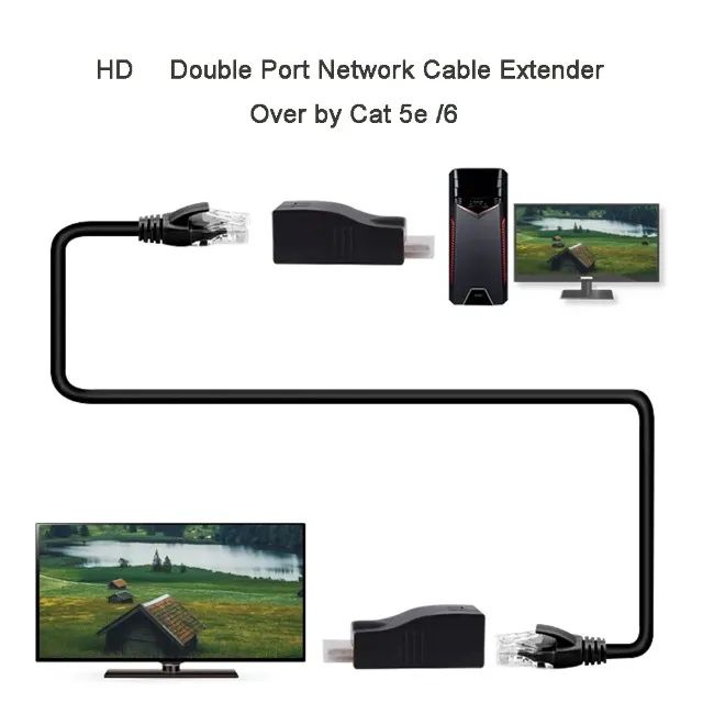 Extensor Conversor Hdmi Via 1 Cabo Rede Rj45 4k 30m Cat5e/6 - COD 1211 - Foto 3