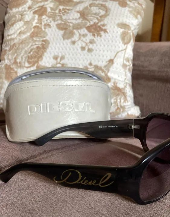 Óculos de sol marrom masculino Diesel - Foto 4