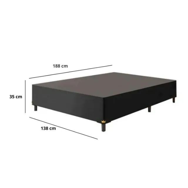 Base Box casal Suede Preto - Foto 3
