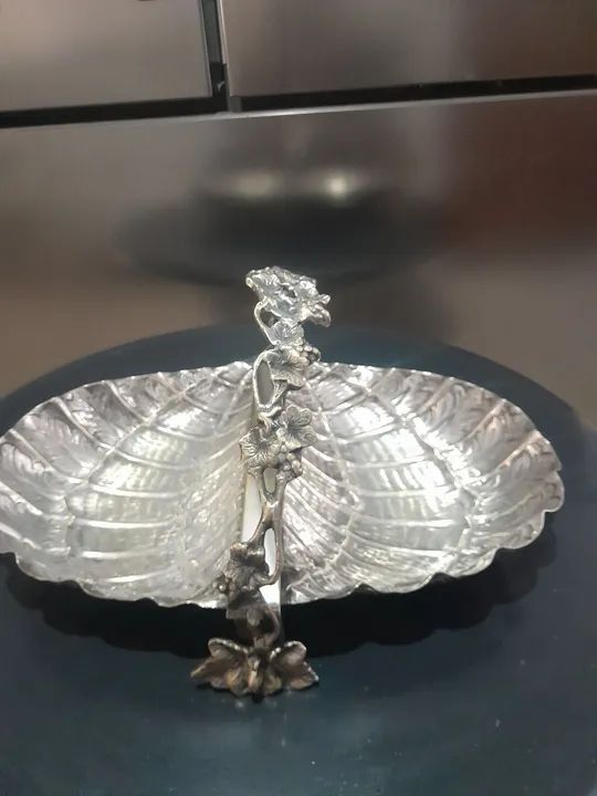 Fruteira centro de mesa Art Nouveau em bronze - Foto 3