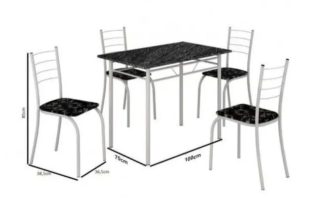 Mesa Rio + Base 100×60 4 Cadeiras Branco rf76 - Foto 2