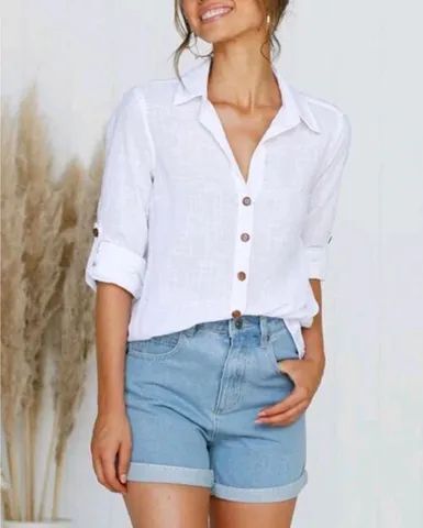 Camisa feminina branca 