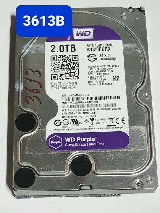 Placa Hd 2 Tb WD20PURX-64P6ZY0 - Cod: 3613b