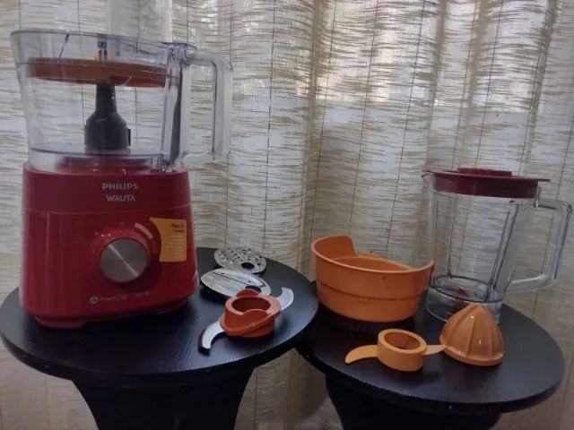 Multiprocessador PowerChop 750 Plus Philips Walita Vemelho 6 acessórios- Novo - Foto 2