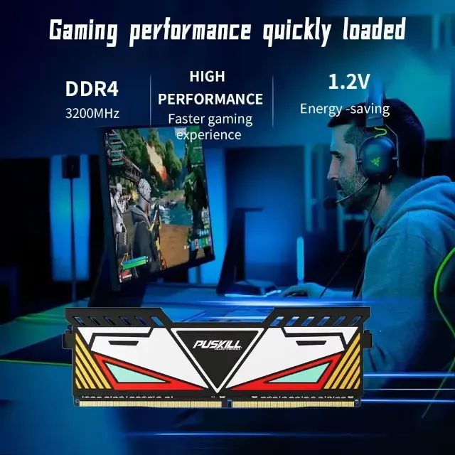 Memoria Ram Puskill 8gb 3200mhz Lacrada(Entrega Gratuita)