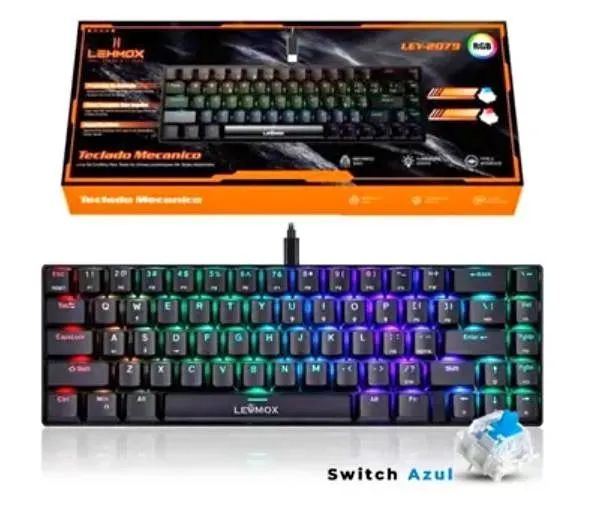 TECLADO MECÂNICO SWITCH BLUE LEHMOX LEY-2080 - Novo - Lacrado - Entregamos no DF
