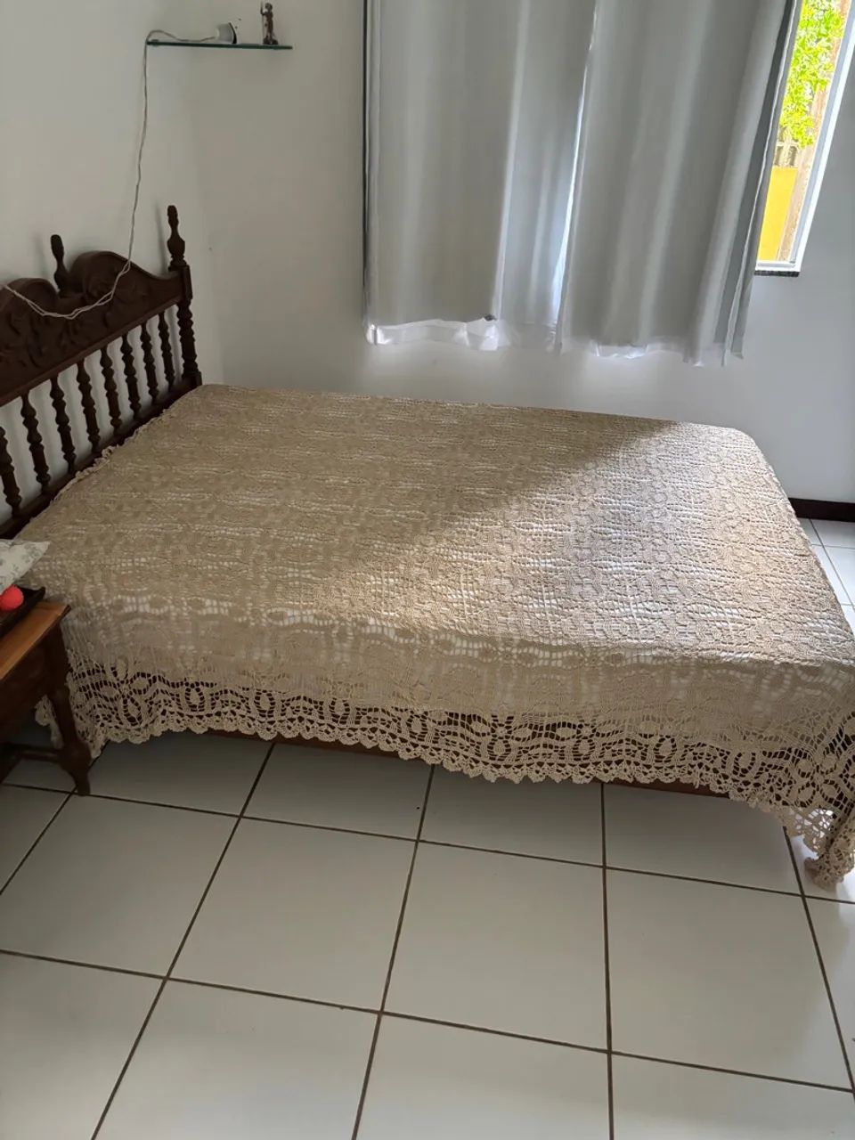 Conjunto de Colcha de casal e toalha de mesa em crochê  - Foto 5