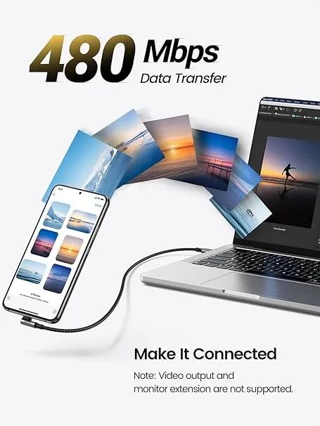 Cabo Ugreen USB-C/USB-C 90 100W US334 1M - Preto - Foto 5