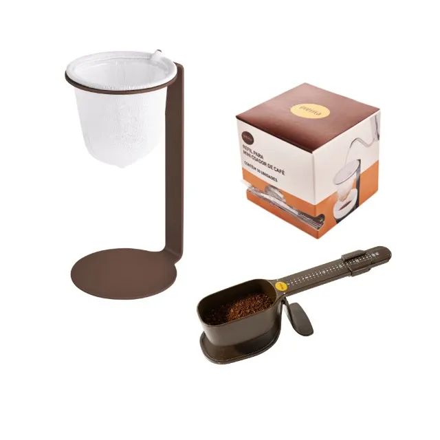 Kit Mini Coador De Café Balança Dose Certa 10 Filtros De Papel Pressca