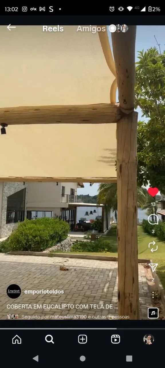 Tela de sombreamento na cor bege 