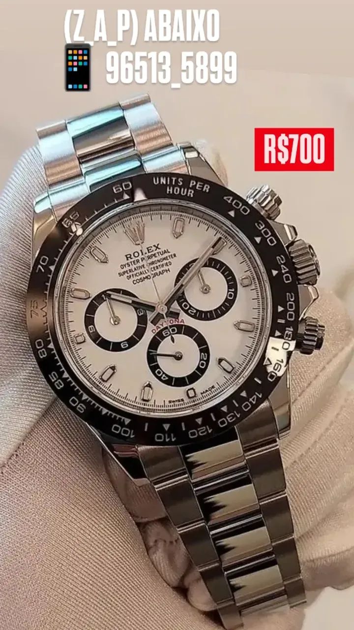 Relógio ROLEX AUTOMÁTICO DAYTONA FUNDO BRANCO  - Foto 4