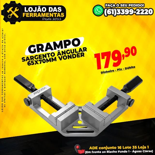 Grampo Sargento Angular 65x70mm Vonder 