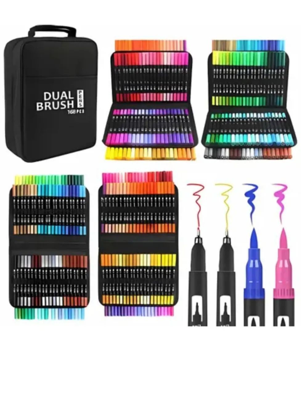 Estojo de Canetinhas Dual Brush 168 Cores Ponta Porosa - Dexin - Foto 3