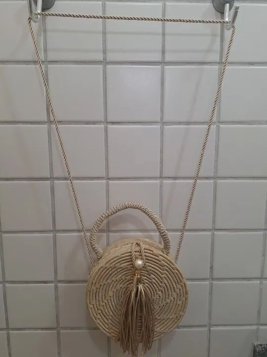 Bolsa de palha redonda com tassel