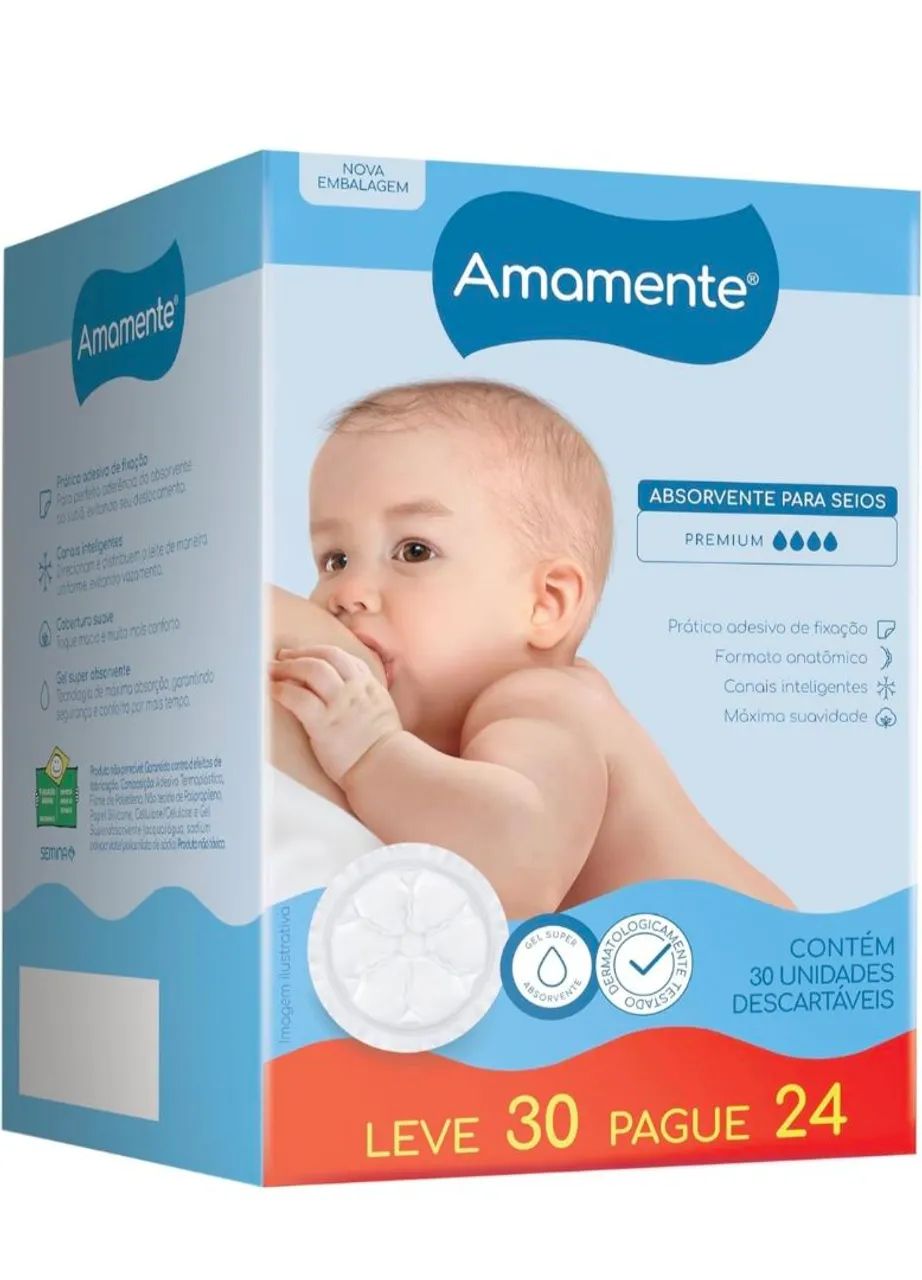 Absorvente para Seios Amamente - Leve 30 Pague 24