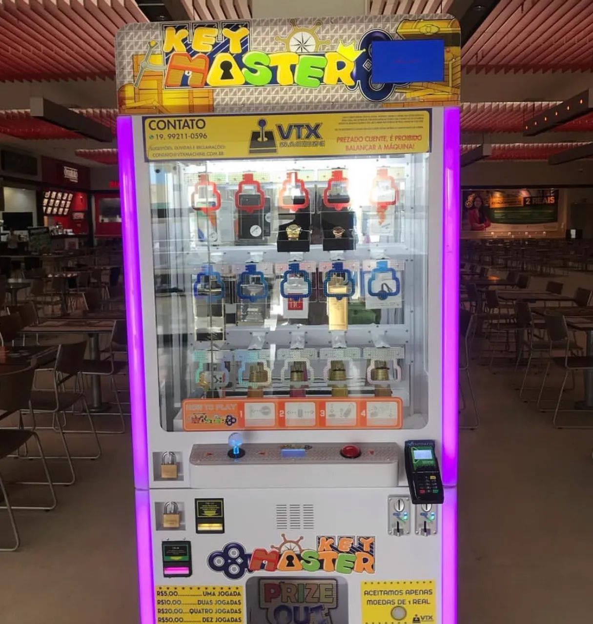 Máquina Key Master / Caça-Prêmios Automática - Diversão e Rentabilidade 