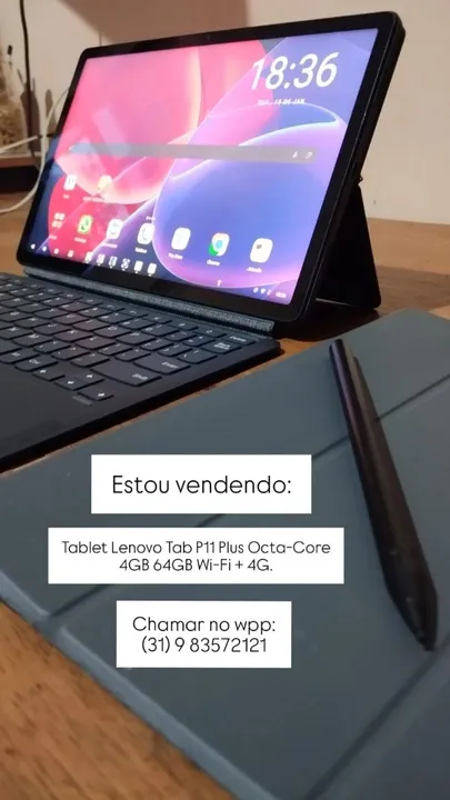 Tablet Lenovo Tab P11 Plus Octa-Core 4GB 64GB Wi-Fi + 4G