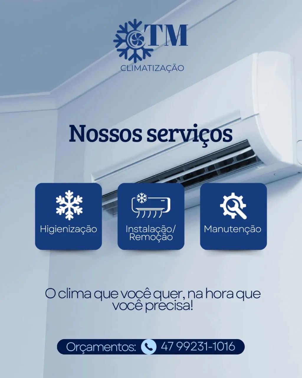 Instalação e higienização de ar condicionado 