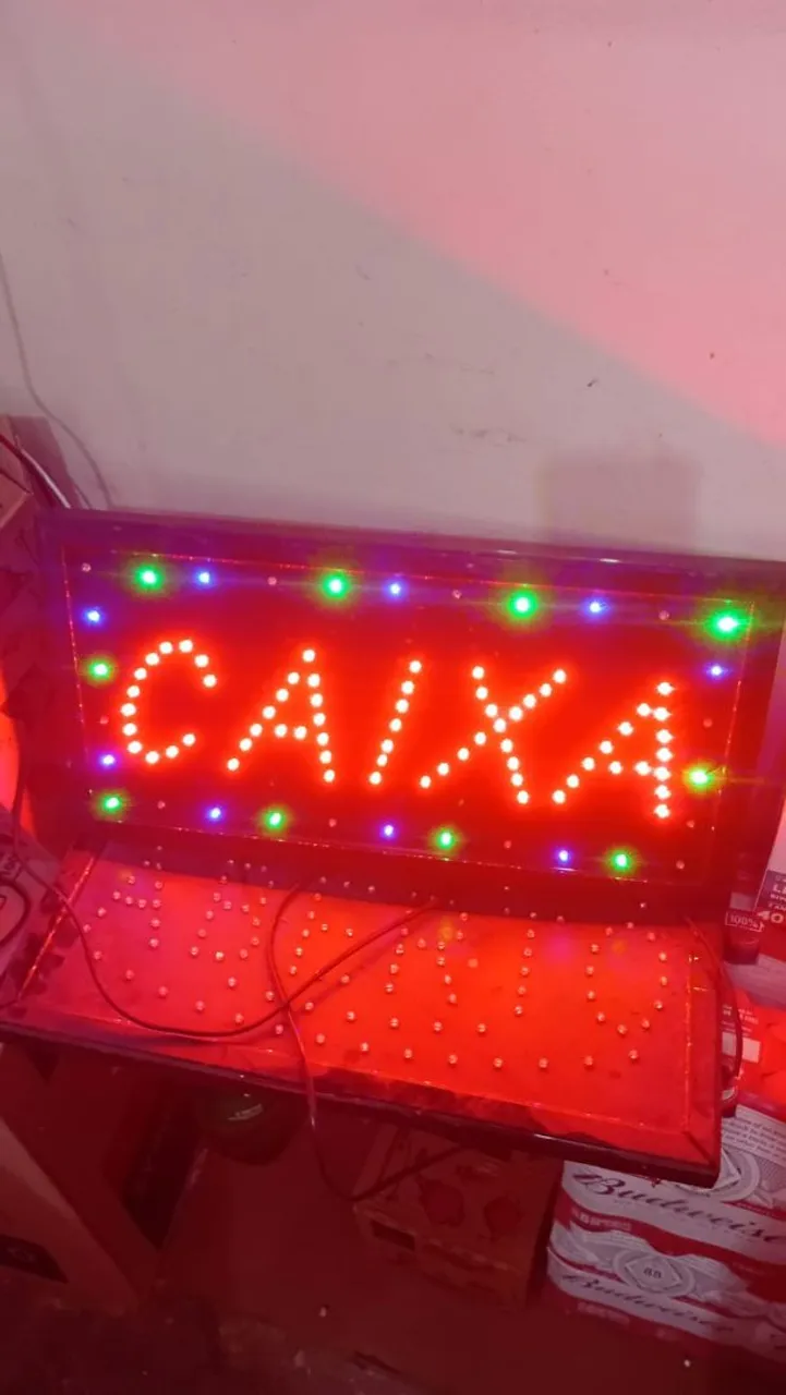 Placa luminosa CAIXA contato + *