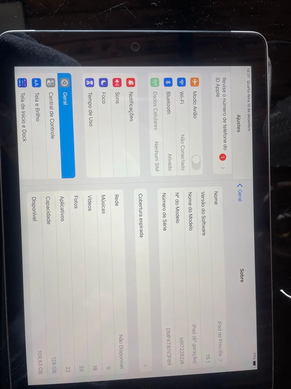 iPad (6º geração) 128 gb, bateria excelente 95% com caneta Pencil  - Foto 3