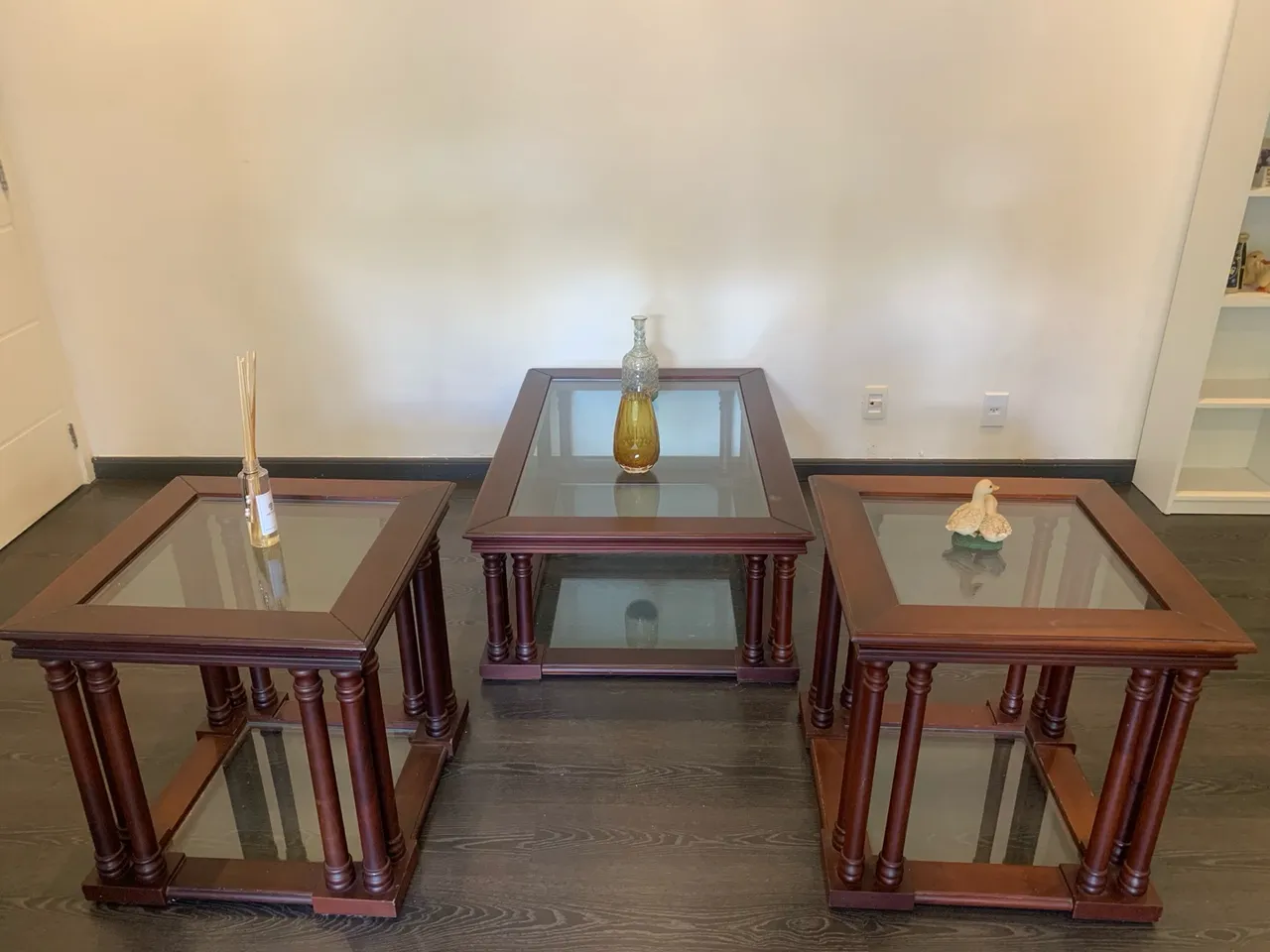 Conjunto 1 Mesa de Centro + 2 Mesas de Canto
