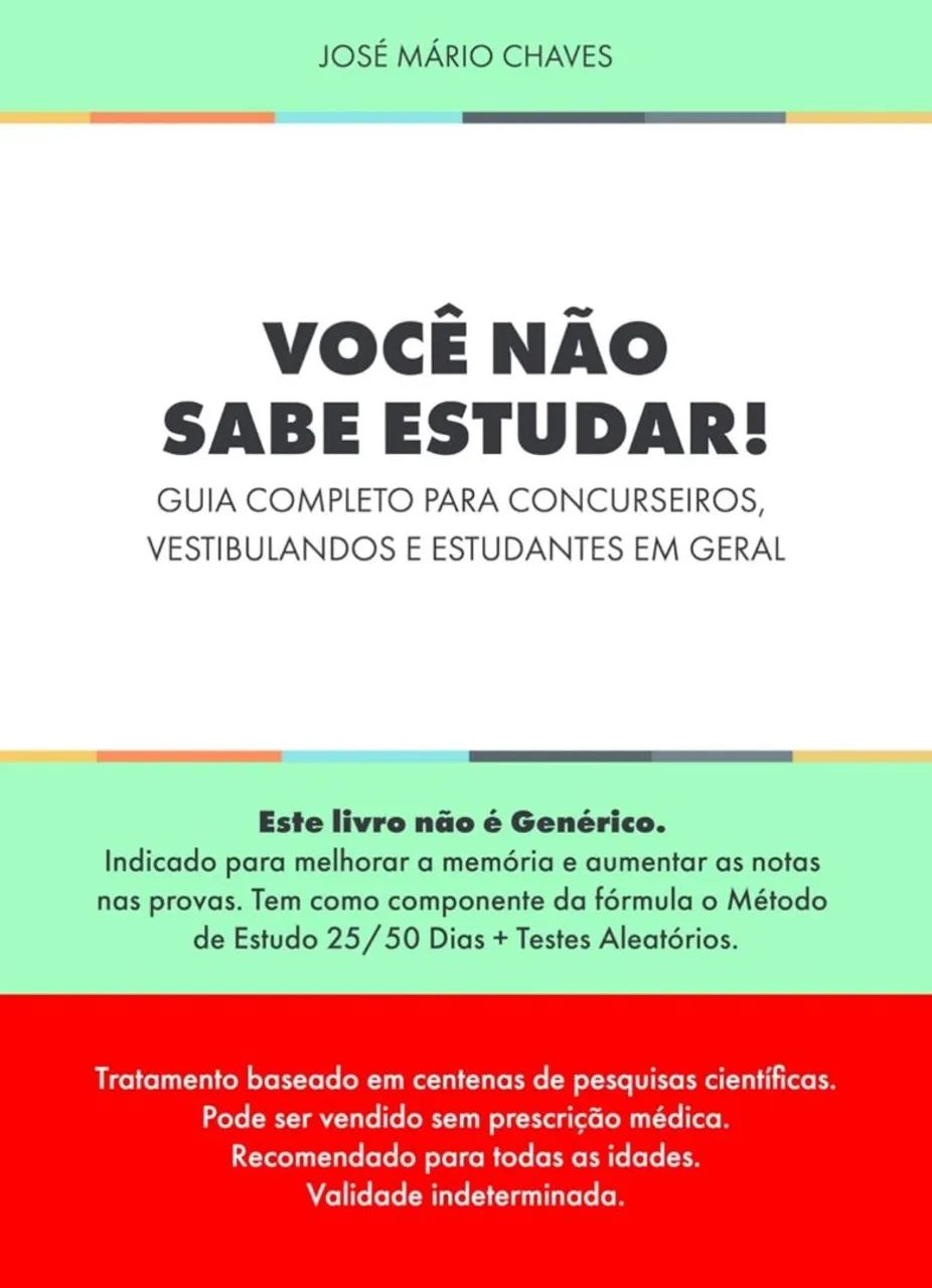 Livro Você Não Sabe Estudar - Guia Completo