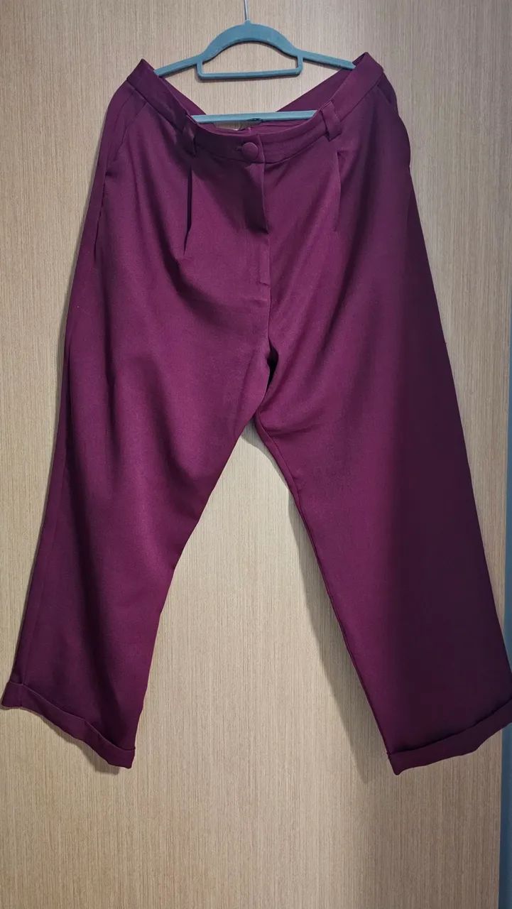 Calça alfaiataria bordô/vinho AMARO - Foto 4