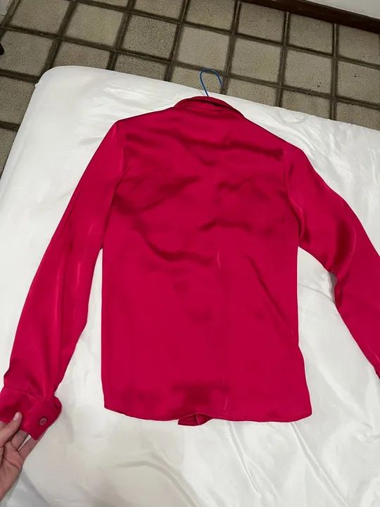 Blusa de seda feminina pink - Foto 3