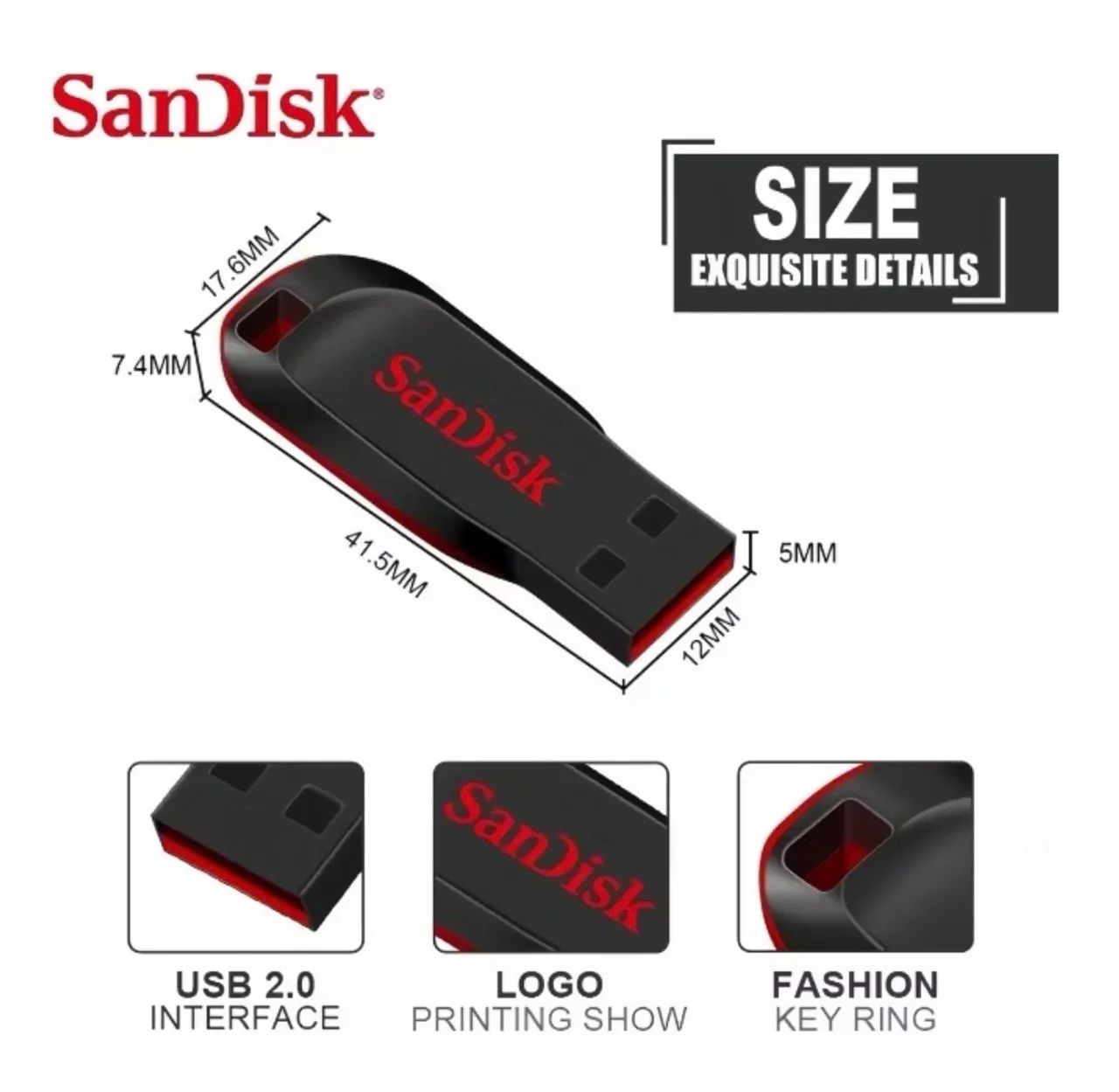 Pendrive SanDisk Cruzer Blade 128GB - Foto 3