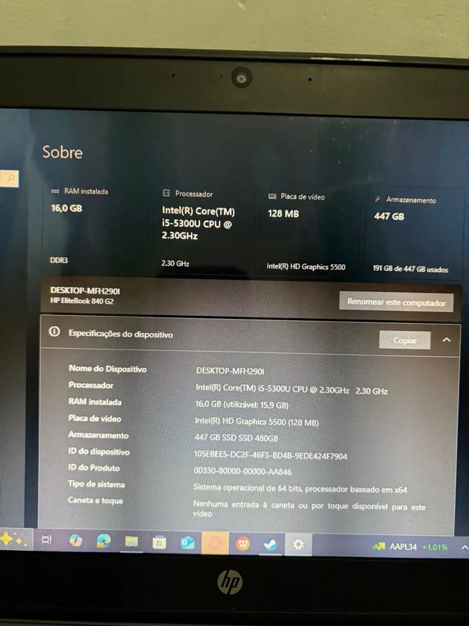 Notebook HP com SSD(Intel i5 de 5° geração) - Foto 2