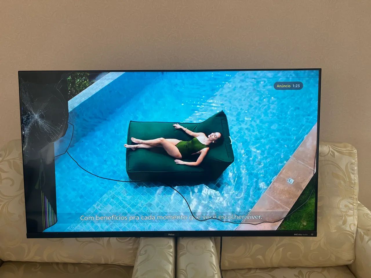 TV PHILCO 43 POLEGADAS- TELA TRINCADA - Foto 4