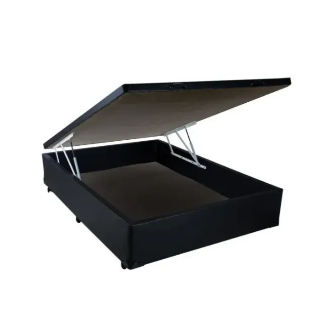 Cama Box Baú Casal Suede Preto