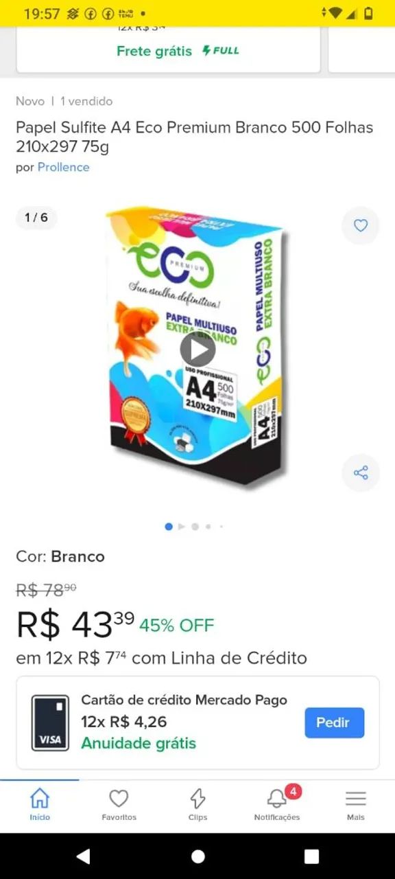 Papel Multiuso A4 500 Folhas Eco Premium - Foto 2