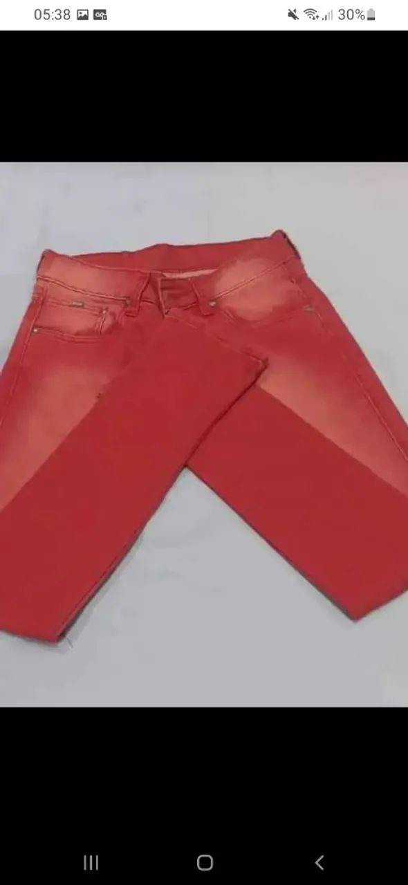 Calça Jeans Vermelha