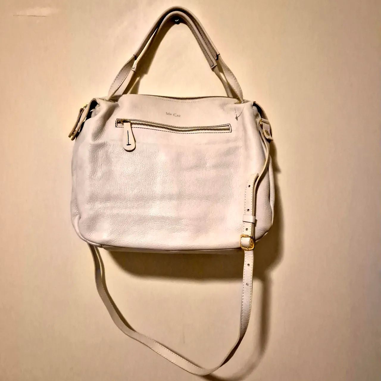 Bolsa media em Couro Off white Mr. Cat  - Foto 4