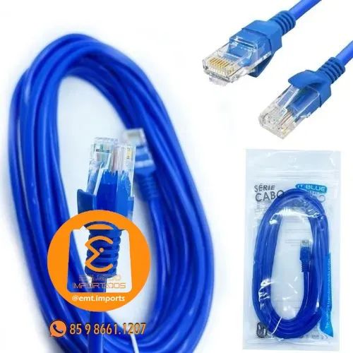 Cabo de Rede Internet Rj45 Azul 5 Metros LE-303