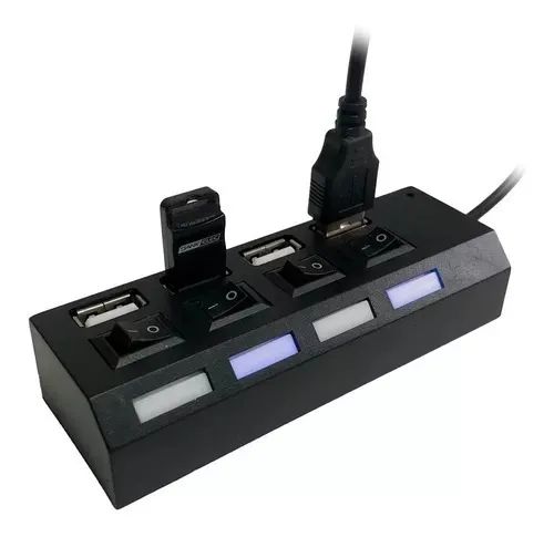 Hub Usb 4 Portas Usb 2.0 Pendrive Mouse Teclado Pc - Foto 3