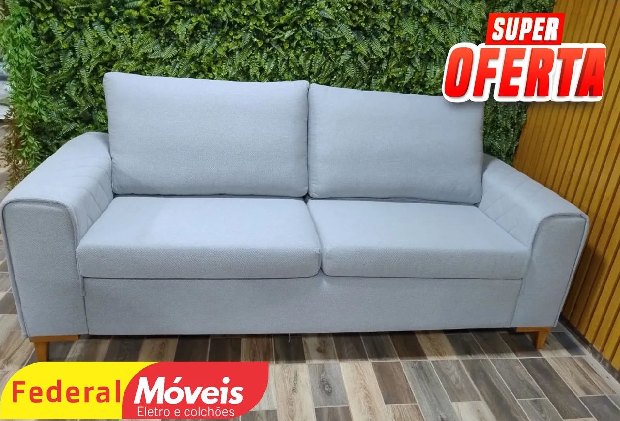 Sofá de Linho 2,00m Elegante - Solicite Nosso Catálogo 