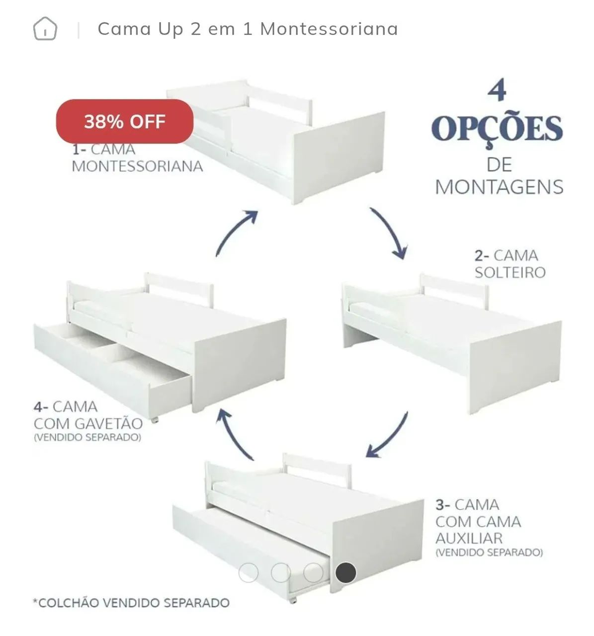 Cama solteiro / montessoriana - Foto 3