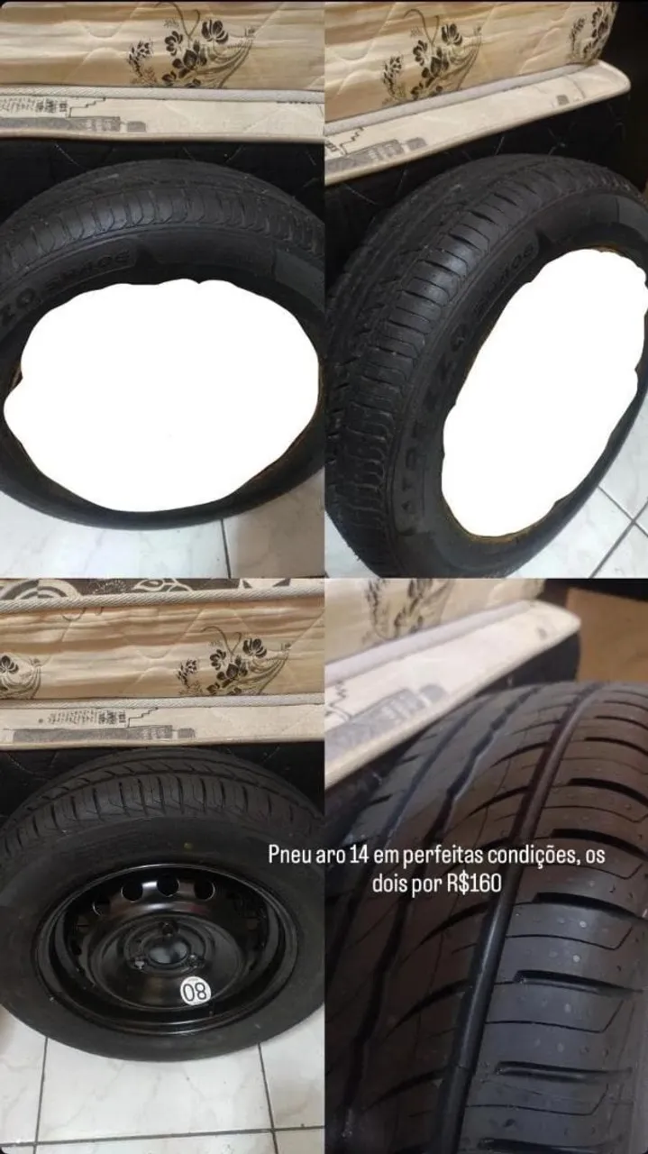 Pneus Aro 14 em Perfeitas Condições - 2 por R$160