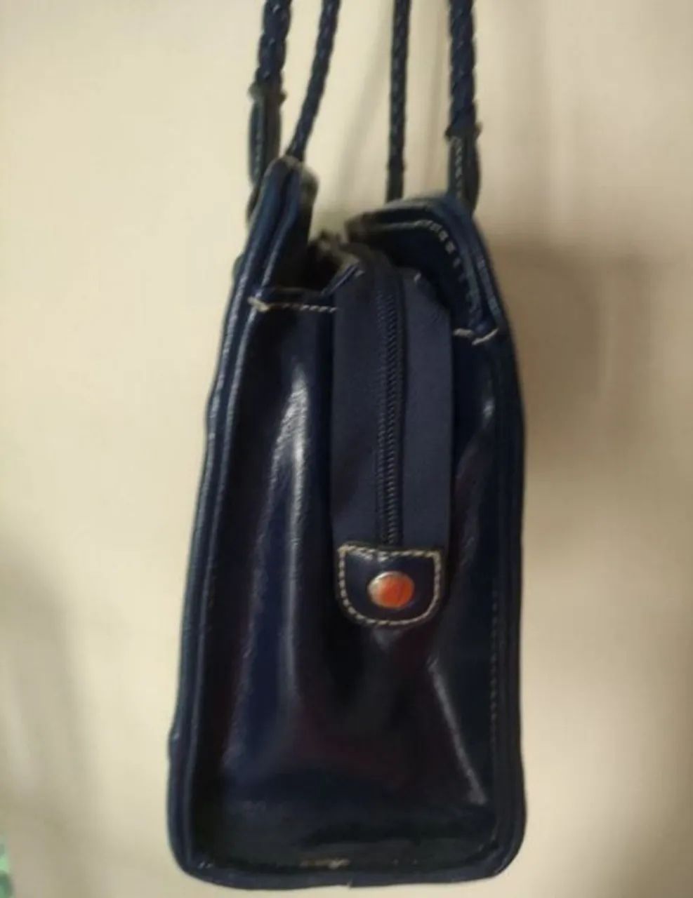 Bolsa couro estrutural azul  - Foto 4