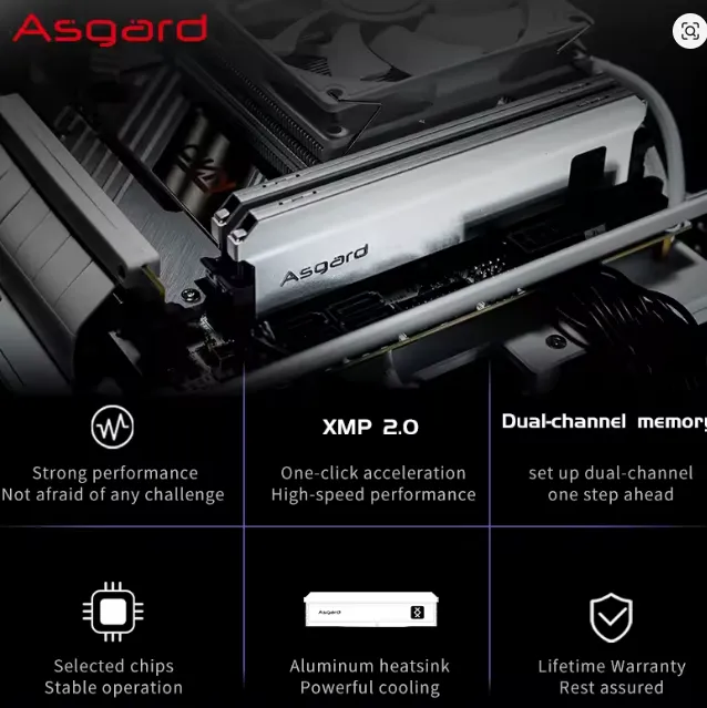 Memória 32gb Ram Asgard DDR4 Dual Channel.