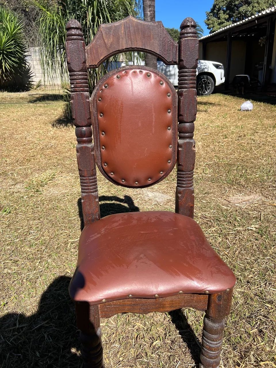 CADEIRA ANTIGA ESTILO TRONO - Foto 2