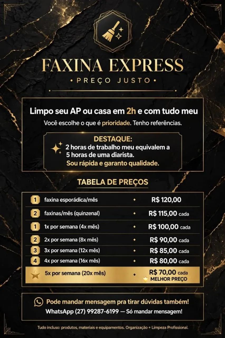 Faxina express 120,00
