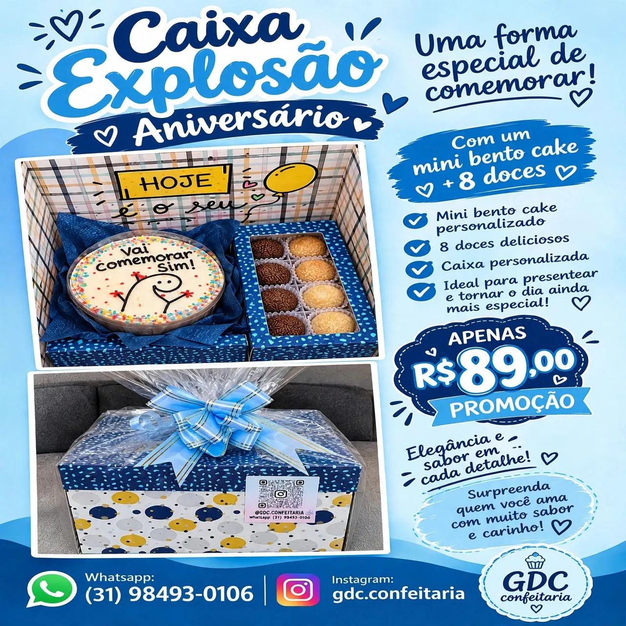 Caixa explosão com mini bento e doces para presentear para presentear  - Foto 2