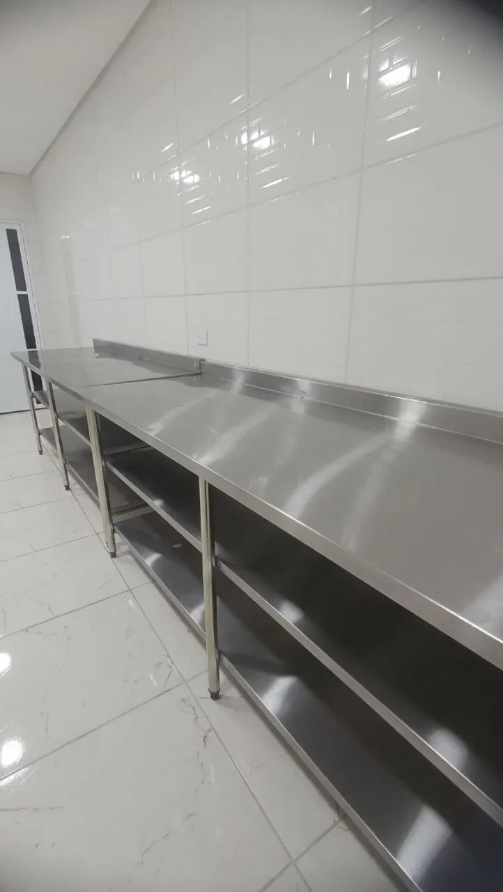Mesa inox manipulação alimentos - Foto 5