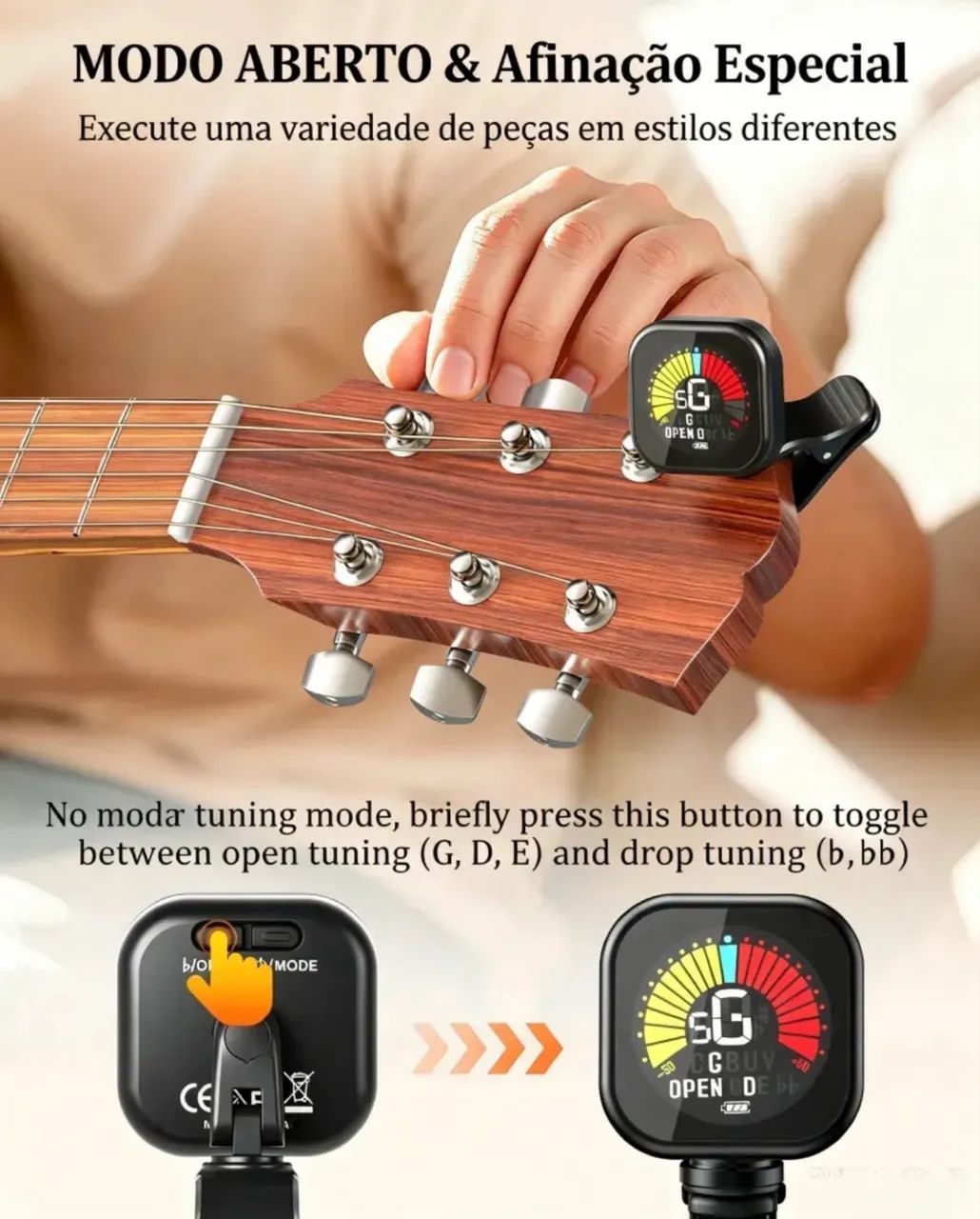 Afinador recarregável Cherub WST670 novo - Instrumentos musicais