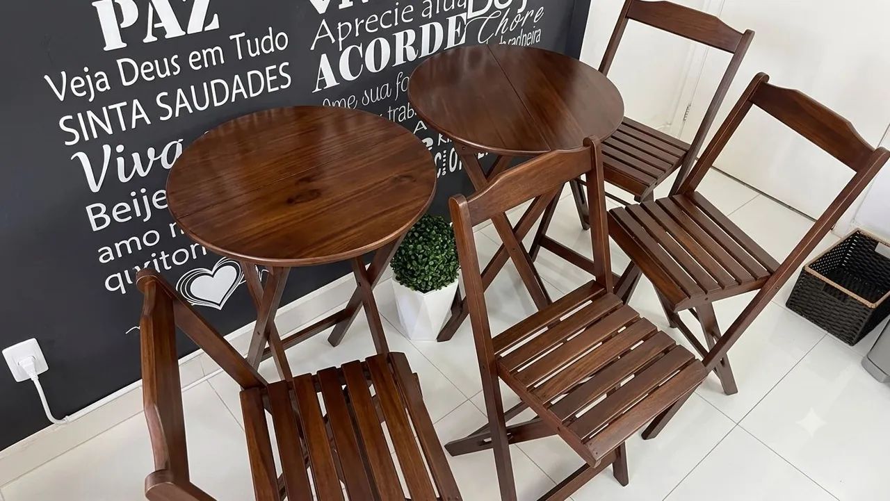Vendo kit de mesa Bistrô de madeira!  - Foto 3