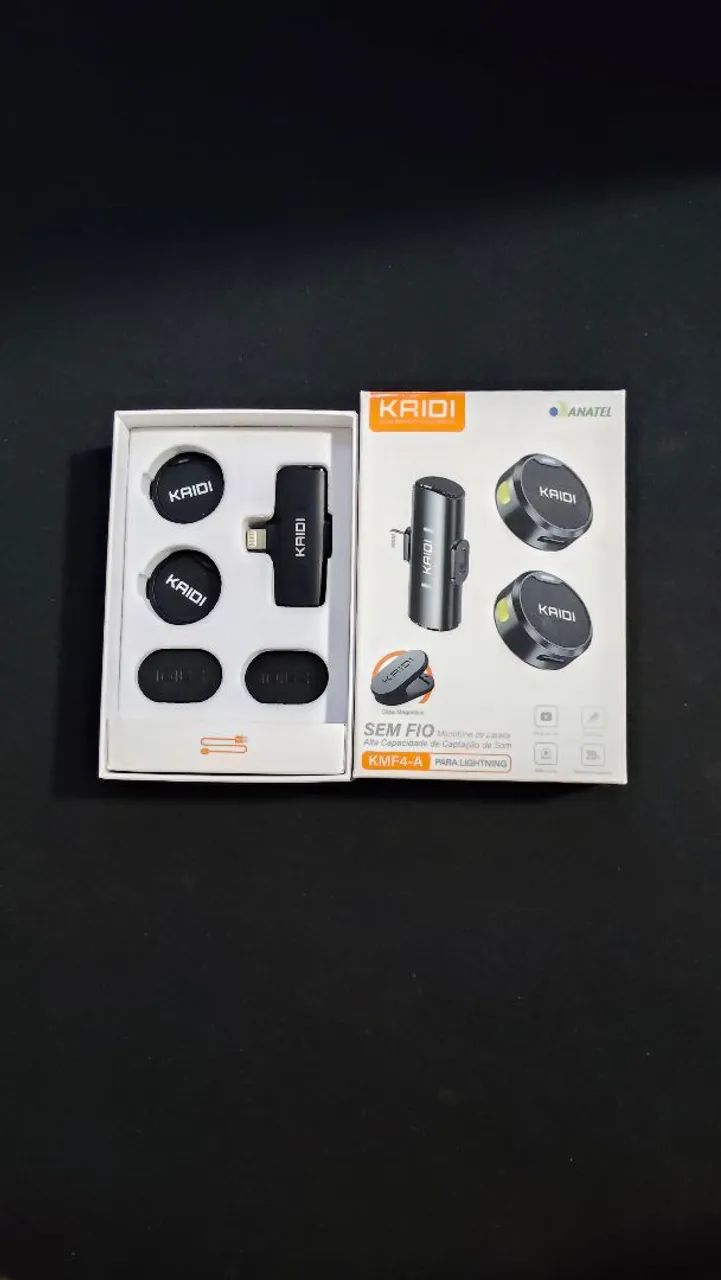 Microfone Sem Fio KAIDI KMF4-A Duplo - Lightning - iPhone